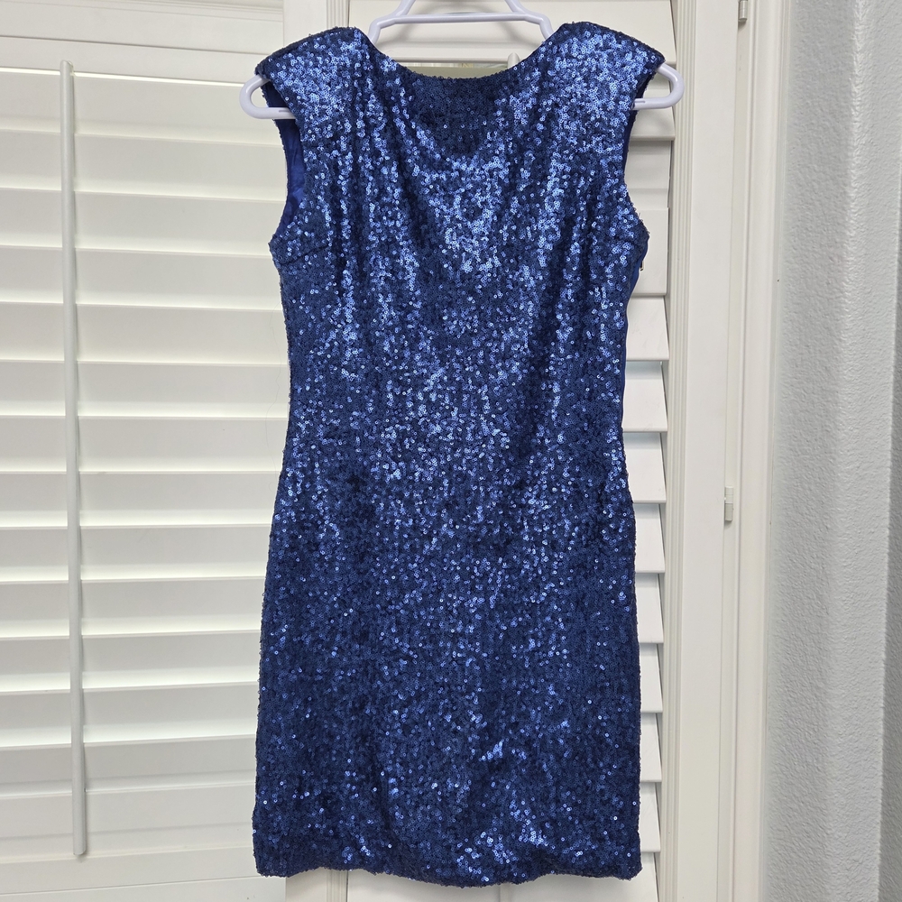 Esley Glittering Sapphire Mini Dress Womens S Party Stunning Sophisticated